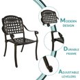 thumbnail image 2 of MEETWARM 2 Piece Patio Dining Chairs, Outdoor All-Weather Cast Aluminum Chairs, Patio Bistro Dining Chair Set of 2 for Garden Deck Backyard, Dark Bronze, 2 of 7