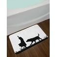 thumbnail image 2 of Labrador Bath Mat, Silhouette of Little Girl with Dog Walking in the Park Pet Care Love Theme, Plush Bathroom Decor Mat with Non Slip Backing, 29.5" X 17.5", Black and White, by Ambesonne, 2 of 2