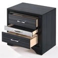 thumbnail image 3 of Bowery Hill Square 3 Drawers Nightstand in Black, 3 of 7
