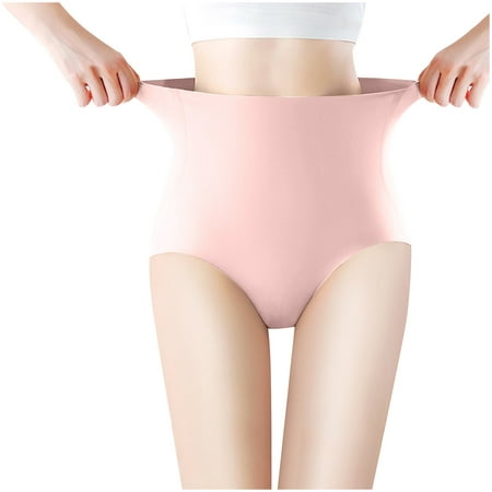 

OVBMPZD Women s High Waist Butt Lifting Briefs Panties Swamless Comfy Soft Breathable Underwear Shapewear Brief Panties Pink L