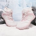 thumbnail image 5 of CAICJ98 Snow Boots Women Barefoot Shoes Waterproof Wide Toe Box Hiking Boots Warm Lined Zero Drop Sole Winter Boots for Women (Pink,Size 7.5), 5 of 9