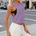 thumbnail image 2 of Wang6 Womens Loose Fit Tank Tops Causal Sleeveless Workout Tops Summer Crew Neck Solid Yoga Running Gym Basic Tees Purple XXL, 2 of 6