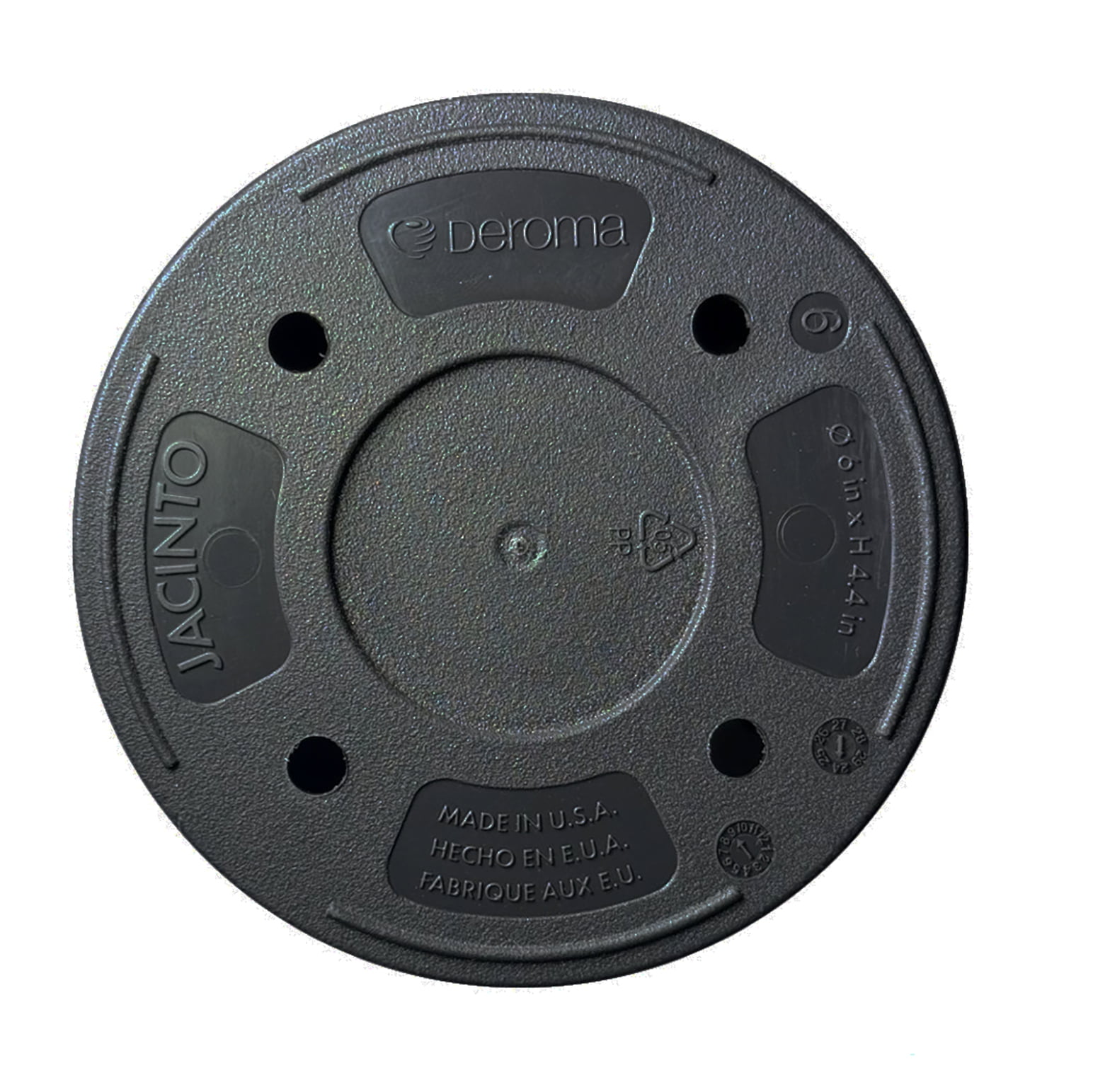 Jacinto Recycled Plastic Planter, 6 in Opening Diameter, Black Color