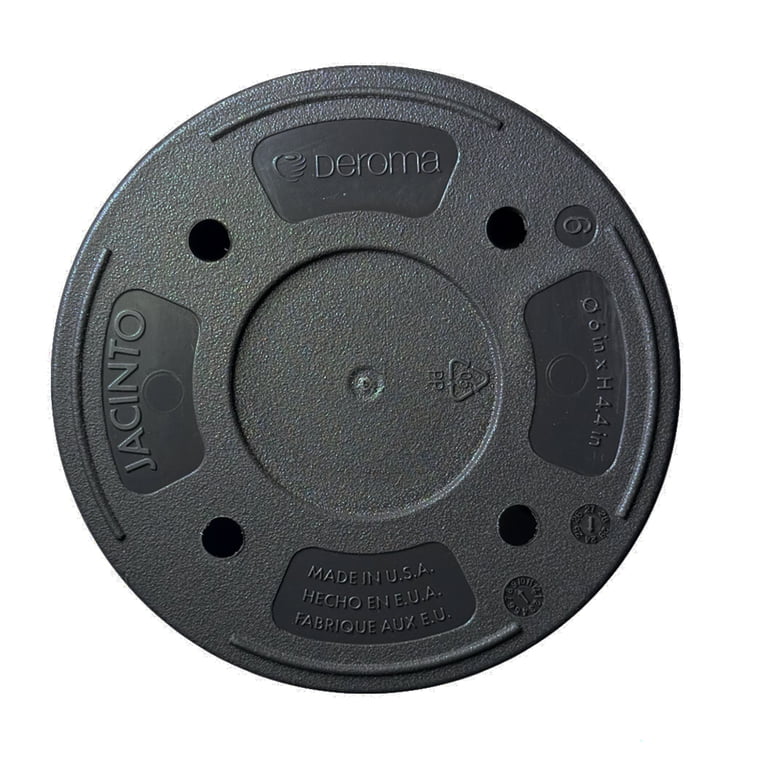 Jacinto 10 inch Black Recycled Plastic Planter with Drain Hole