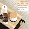 thumbnail image 2 of Kitchen Island Cart with Rubber Wood Top, Rolling Kitchen Island Table with Drawers, Adjustable Shelves, Spice Rack & Towel Rack — Black, 2 of 6