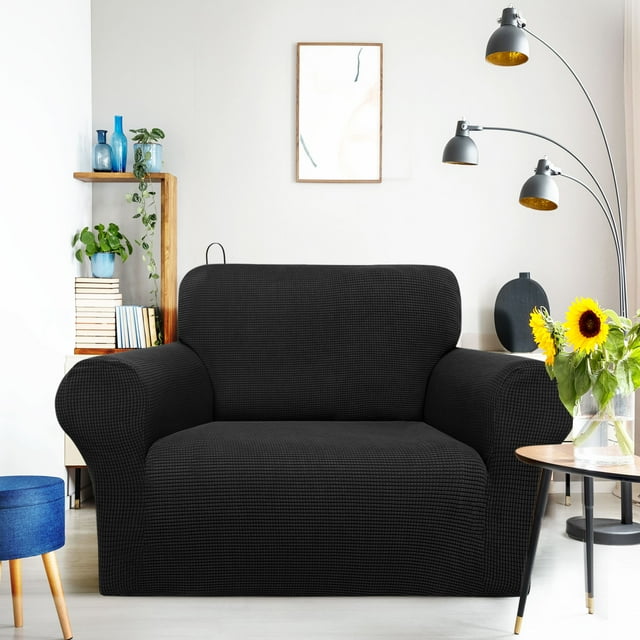 PiccoCasa Housse de Canapé Extensible Lavable pour Chiens Noir Petit
