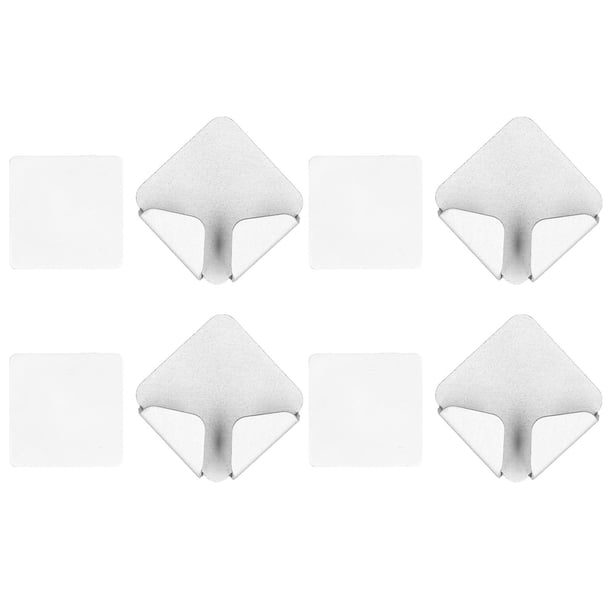 Lot de 4 supports de cordon d'alimentation muraux auto-adhésifs sans perforation pour prise d'alimentation domestique, argent