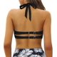 thumbnail image 4 of ZHAOCHENG Parte superior de bikini para mujer: diseño ajustado al busto, cuello halter, relleno extraíble, sin aros, 4 of 5