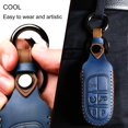 thumbnail image 4 of Zihafate Funda De Cuero Para Llave De Coche Compatible Con Control Remoto Sin Llave Nissan Para Nissan X-Trail Rogue Altima Quest Pathfinder Sentra Patrol Cima Fuga Armada Teana Murano, Etc. (A-Azul), 4 of 5
