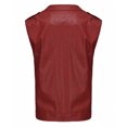thumbnail image 5 of Stamzod Sleeveless Motorcycle Leather Jacket Men Solid Color Turndown Bomber Jackets Casual Windbreaker Coats for Men with Pocket Wine S, 5 of 5