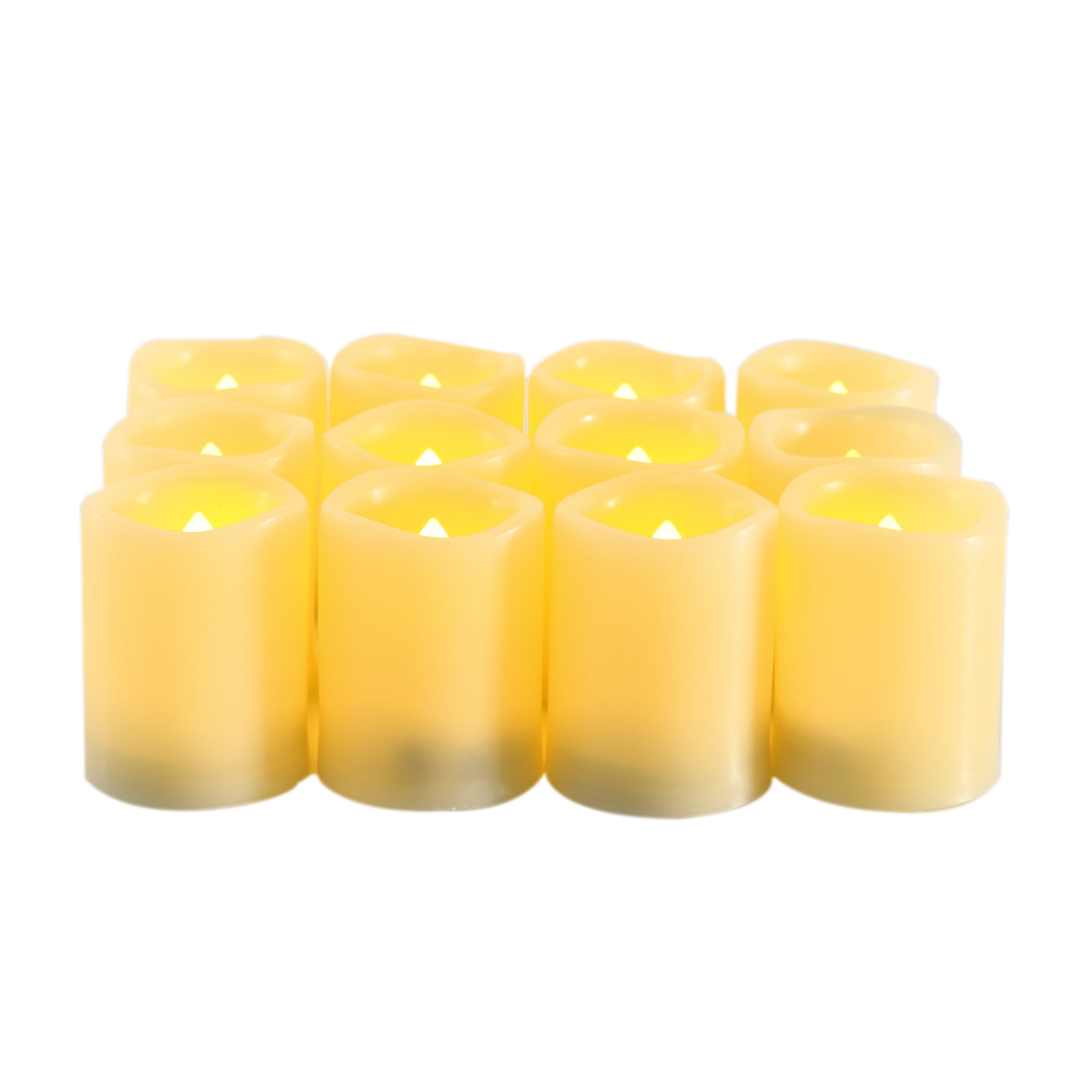 Candle Choice Flameless LED Battery Votive Candles with Timer 12pack