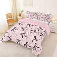thumbnail image 2 of Erosebridal Princess Ribbon Bowknot Queen Comforter Set,Black Bowtie Gifts Bedding Comforter Set For Kids Girls,Pink Reversible,3-Piece, 2 of 7