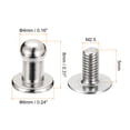 thumbnail image 2 of 4mm Ball Head Stud Rivets Screw Back, 15Pack Round Head Button Nipple Rivet, Silver Tone, 2 of 6