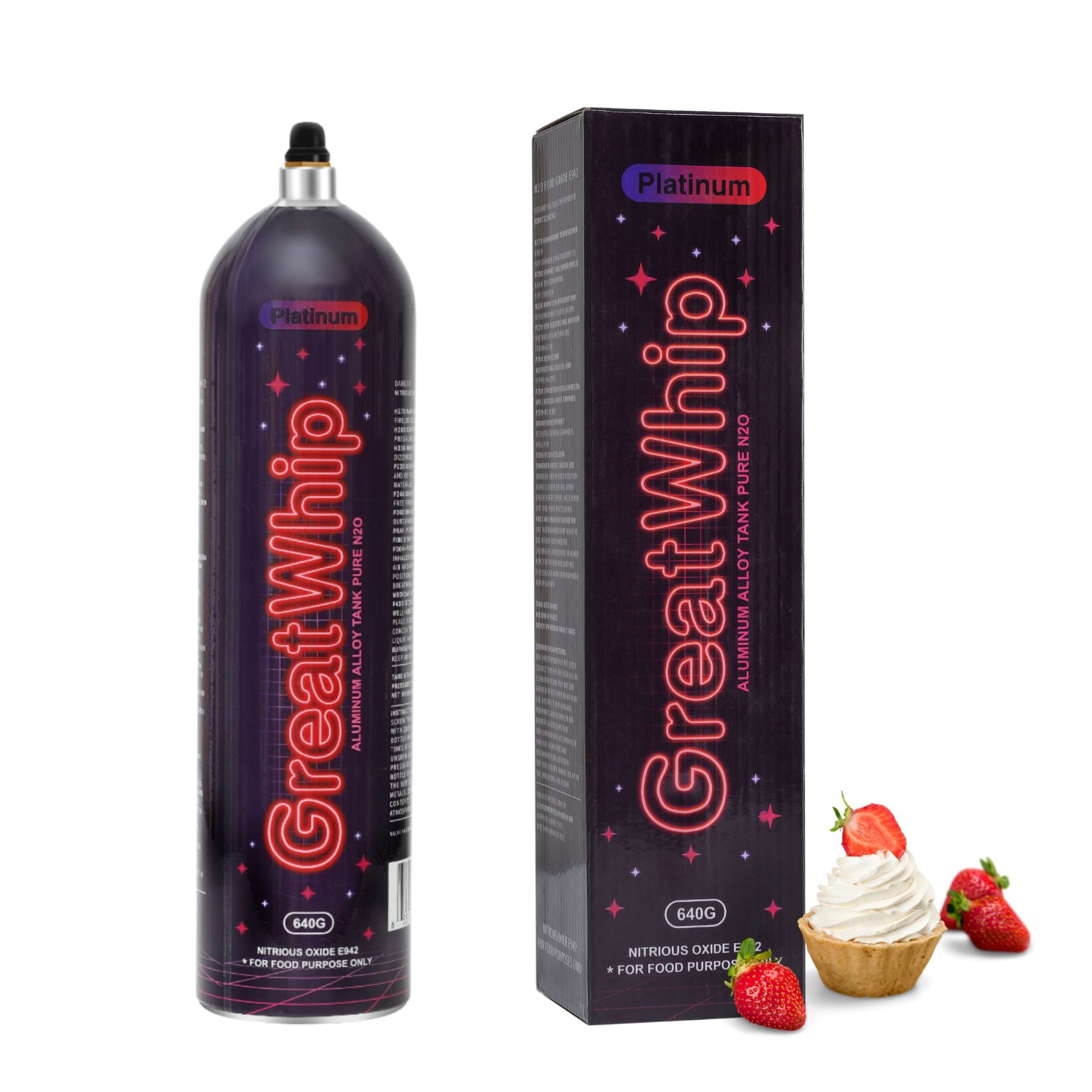 GreatWhip 640g Whipped Cream Charger Nitrous Oxide Aluminum Alloy Whip