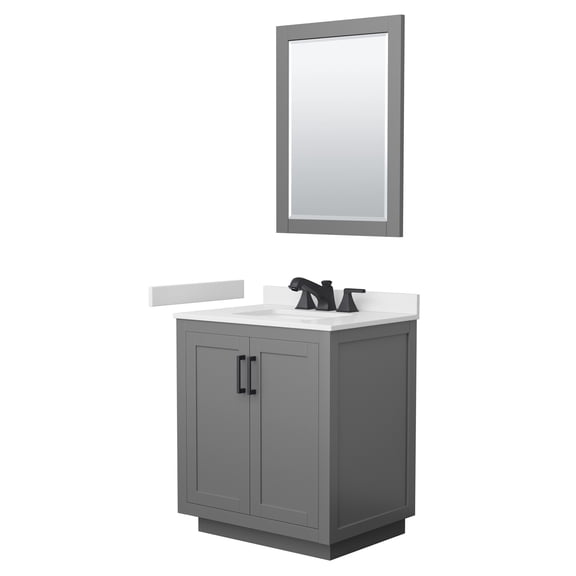 Wyndham Collection WCF292930SGBWCUS3M24 Miranda 30" Free Standing Single Basin Vanity Set