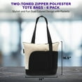 thumbnail image 5 of 6 Zipper Polyester Tote Bags Set - Two-tone, Zipper Closure, Pen Loop - Black, 5 of 5
