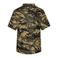 thumbnail image 4 of Domuza Mens Scrub Top Plus Size V-Neck Short Sleeve Work Uniform Camo Print Stretch Tshirts Soft Comfort Nursing Tops with Pockets Dark Green S, 4 of 4