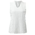 thumbnail image 4 of DuoJiaJ Womens Lace V Neck Tunic Tank Tops Casual Sleeveless Shirt Blouse Workout Tank Tops Women, 4 of 5