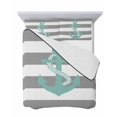 thumbnail image 7 of Nautical Anchor Queen Size Down Alternative Comforter, Lightweight Comforter Quilt Bedding Set with Pillow Shams Turquoise Grey White Horizontal Stripe All Seasons Bed Comforter Duvet Insert 90"x96", 7 of 7