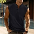 thumbnail image 6 of cocolona Mens Summer Tank Tops Sleeveless V Neck Button T-Shirts Fashion Casual Solid Color Blouses, 6 of 6