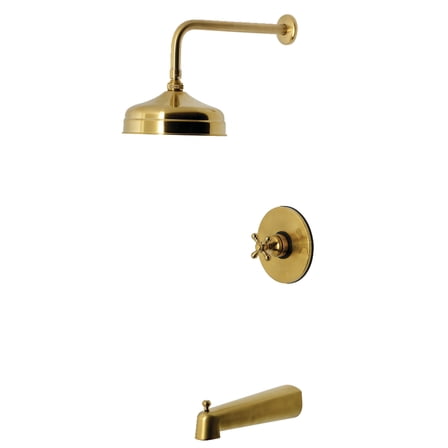 Kingston Brass KB6337BX Metropolitan Single-Handle Pressure Balanced Tub and Shower Faucet, Brushed Brass