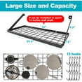 Pot Rack Wall Mounted, Kitchen Square Grid Pots And Pans Organizer And