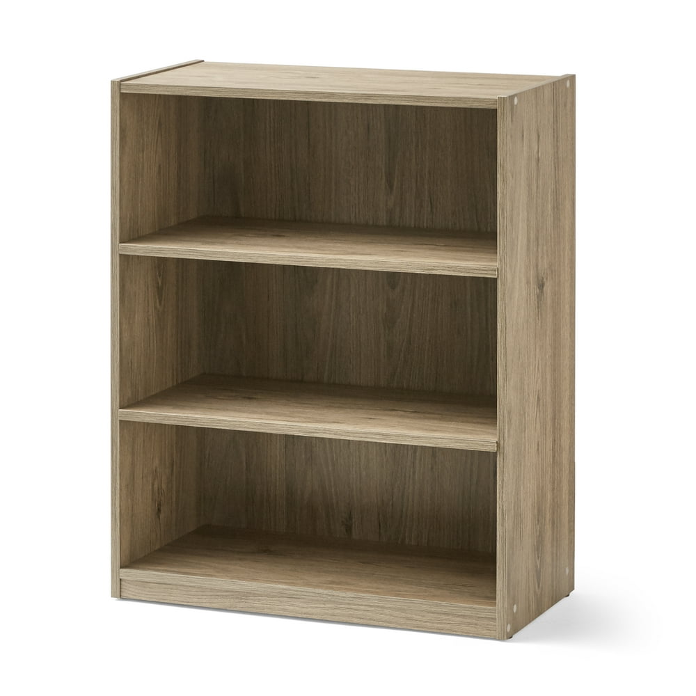 Mainstays 31" 3 Shelf Bookcase, Rustic Oak