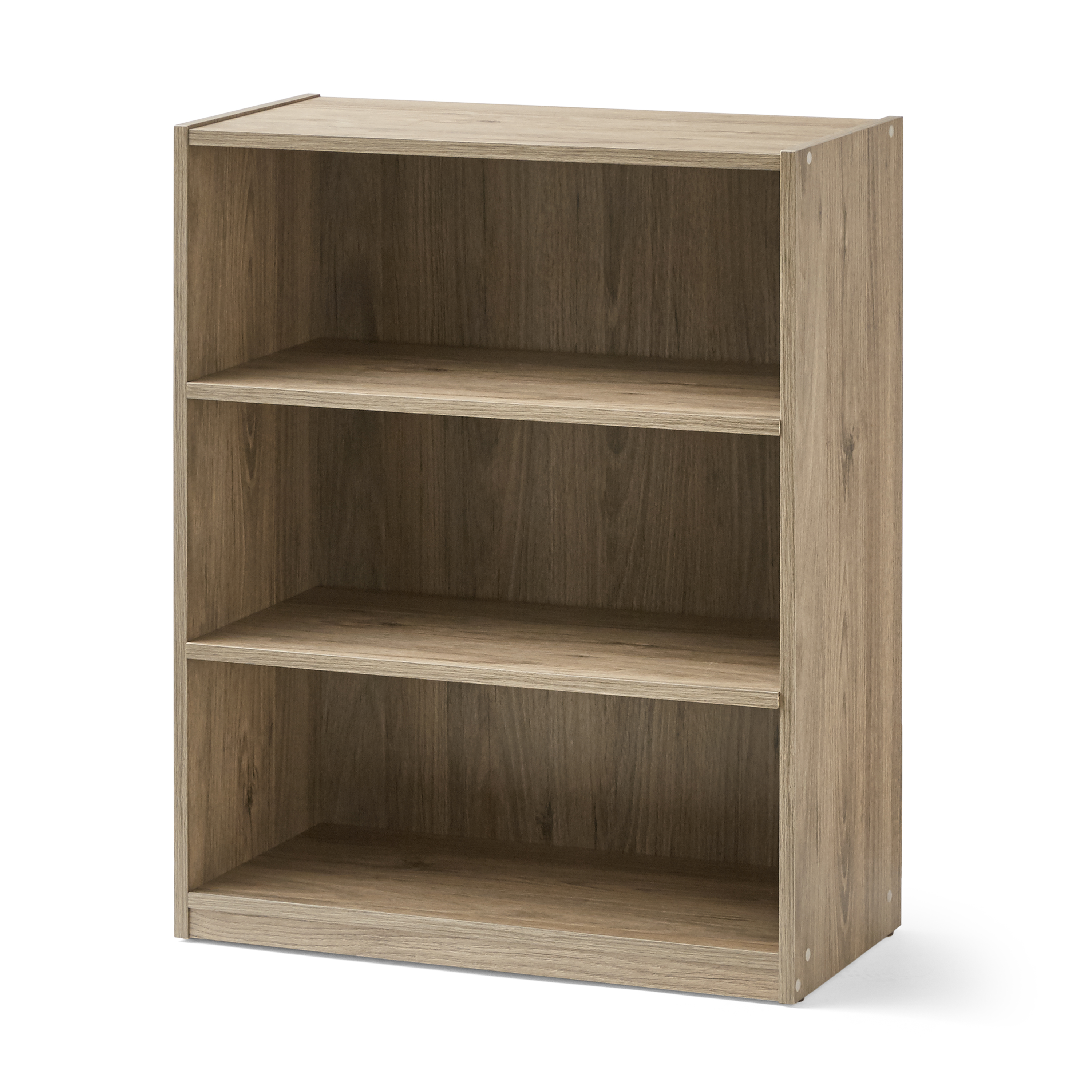1 Fixed Shelf 2 Adjustable Shelves, White 3 Shelf Bookcase Wide