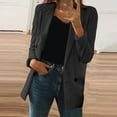 thumbnail image 2 of Lovskoo 2024 Blazers for Women Business Casual Solid Color Cardigan Mid Length Suit Coat Suit Coat Black, 2 of 5