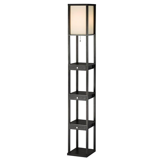 Adesso Murray 72 Tall Floor Lamp With Storage Shelves Drawers
