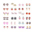 thumbnail image 1 of Juego de 20 pares de pendientes con clip, pendientes de corazón y flores, joyería para adolescentes y niñas, 1 of 4