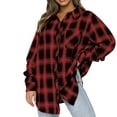 thumbnail image 4 of Women Spring And Autumn Plaid Jacket Cardigan Breasted Single Side Pocket Shirt, 4 of 6