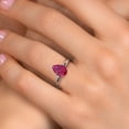 thumbnail image 4 of Gem Stone King 10K White Gold Red Created Ruby Engagement Ring for Women | 2.21 Cttw | Pear Shape 10X7MM | Gemstone July Birthstone | Size 7, 4 of 6