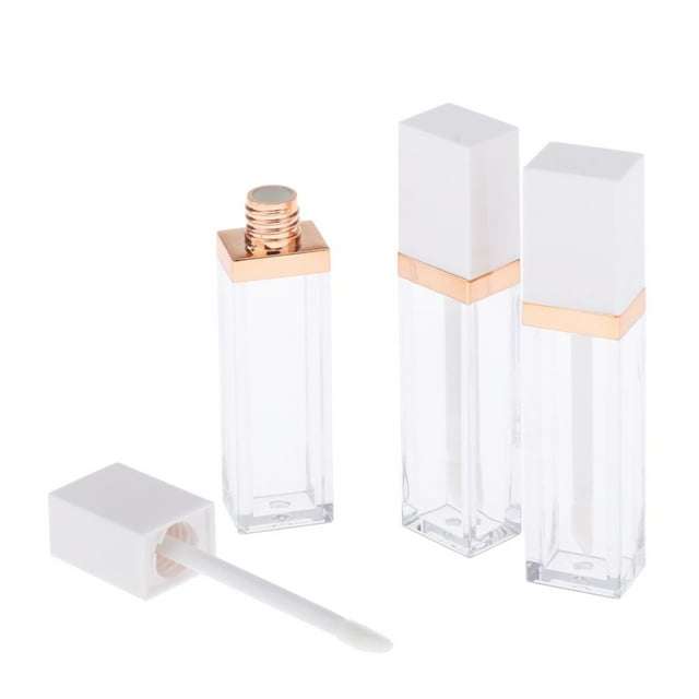Tubos de brillo de labios de plástico Tinte de labios Mancha de labios Aceite de pestañas Envases de de 7 ml Blanco claro Sunnimix Recipiente de tubo de brillo de labios vacío