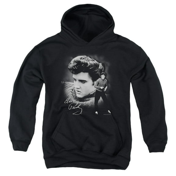 Elvis Presley Sweater Youth Pullover Hoodie Sweatshirt Black
