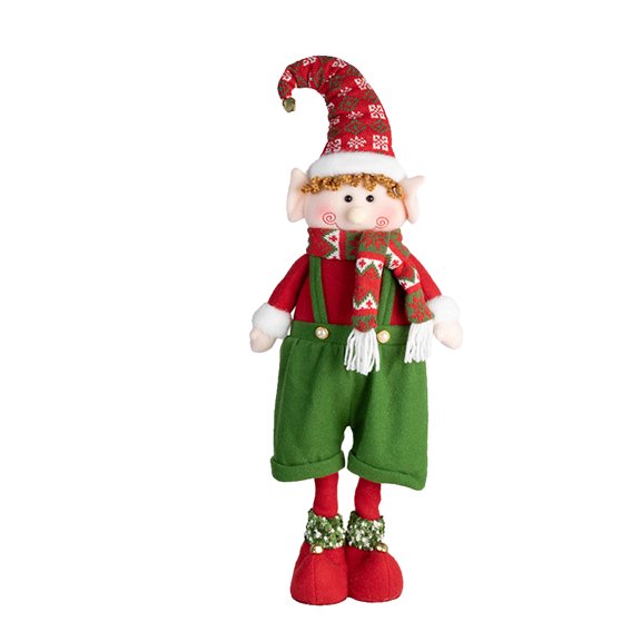 HUONA Christmas Elf Doll Ornament Telescopic Plush Decoration Toy for Holiday Celebrations Adjustable Telescopic Doll Male Christmas Doll