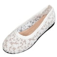 thumbnail image 2 of Shallow Cut Lace Trim Women's Dress Shoes Comfortable Plus Size Office Work Daily Wear Spring Summer White 6.5, 2 of 7