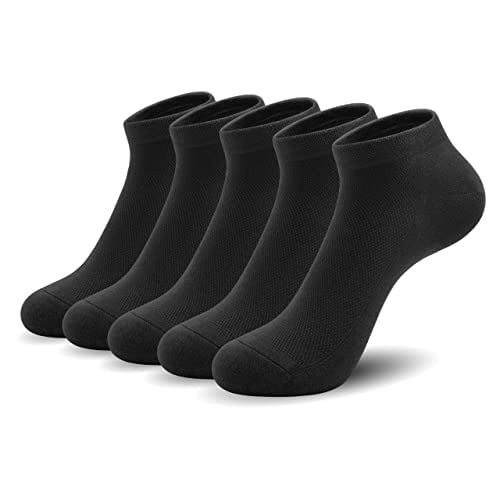 Ultra-Thin Comfort Viscose Bamboo Mesh Ankle Socks for Women -Breathable Lightweight Low-Cut Socks 5 Pairs