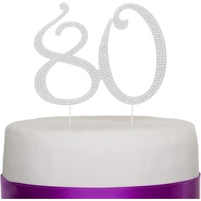 90 Cake Topper For 90th Birthday Rhinestone Number Party Supplies