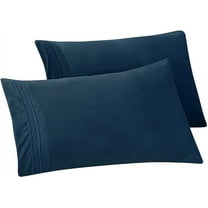 Mocassi Bloomingdale Pattern Pillowcase, 2-Piece Set , Easy Slip-On and Wrinkle Resistant, Bloomingdale King Pillowcase, Navy