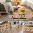 thumbnail image 5 of Round Rug 7Ft Washable Non-Slip, Wood Sunflowers Circle Area Rugs for Living Room Bedroom, Vintage Garden Floral Bees Farmhouse Indoor Floor Mats Carpet Runner for Home Decor Aesthetic, 5 of 8