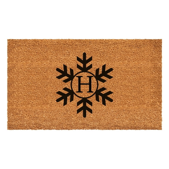 Snowflake Monogram Doormat, 17" x 29" (Letter H)