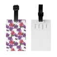 thumbnail image 2 of Luggage Tags for Suitcases, Pink purple peonies Leather Bag Luggage Tags ID Label Tags Privacy Protection Travel Bag Labels, 2 of 6