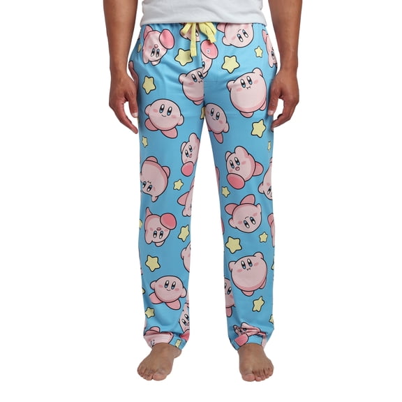 Kirby And Warp Star All-Over Print Men's Sleep Pajama Pants-Large