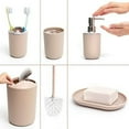 thumbnail image 4 of Moss & Stone 6 pcs Bathroom Accessories Set, Bathroom Decor Sets Includes Soap Dispenser, Toothbrush Holder, Toothbrush Cup, Soap Dish, A Bathroom Accessories Sets Complete (Beige), 4 of 7