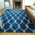 thumbnail image 2 of Balta Fischer Nautical Trellis Coastal Area Rug Navy 5'3" x 7' 5' x 8', 8' Runner Navy, 2 of 5