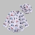 thumbnail image 5 of FYDUU Girls One Piece Swimsuit Baby Girl Long Sleeve Rash Guard Swimsuits Cartoon Print Swimwear Sun Protection Bathing Suit And Swim Cap 12-18 Months, 5 of 6