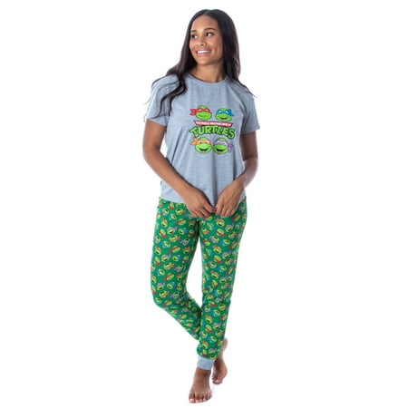 

Nickelodeon Women s Teenage Mutant Ninja Turtles 2 Piece Pajama Set Jogger (S)