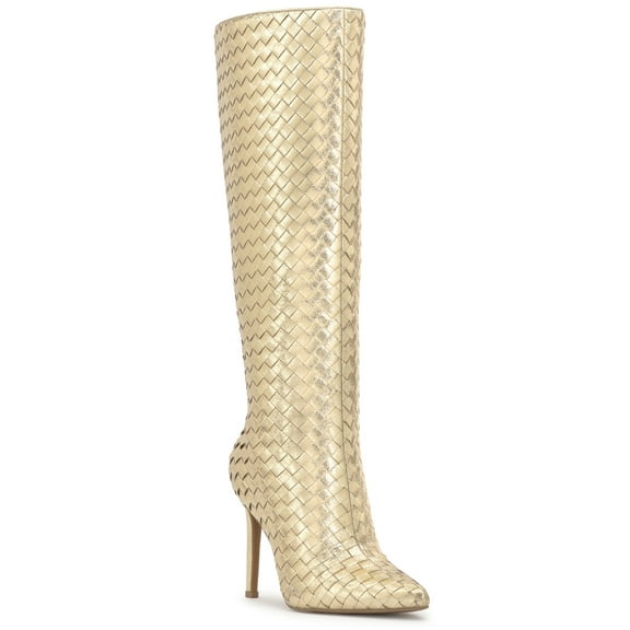 I.n.c. International Concepts Women's Savonia Woven Knee High Boots,  Gold Woven
