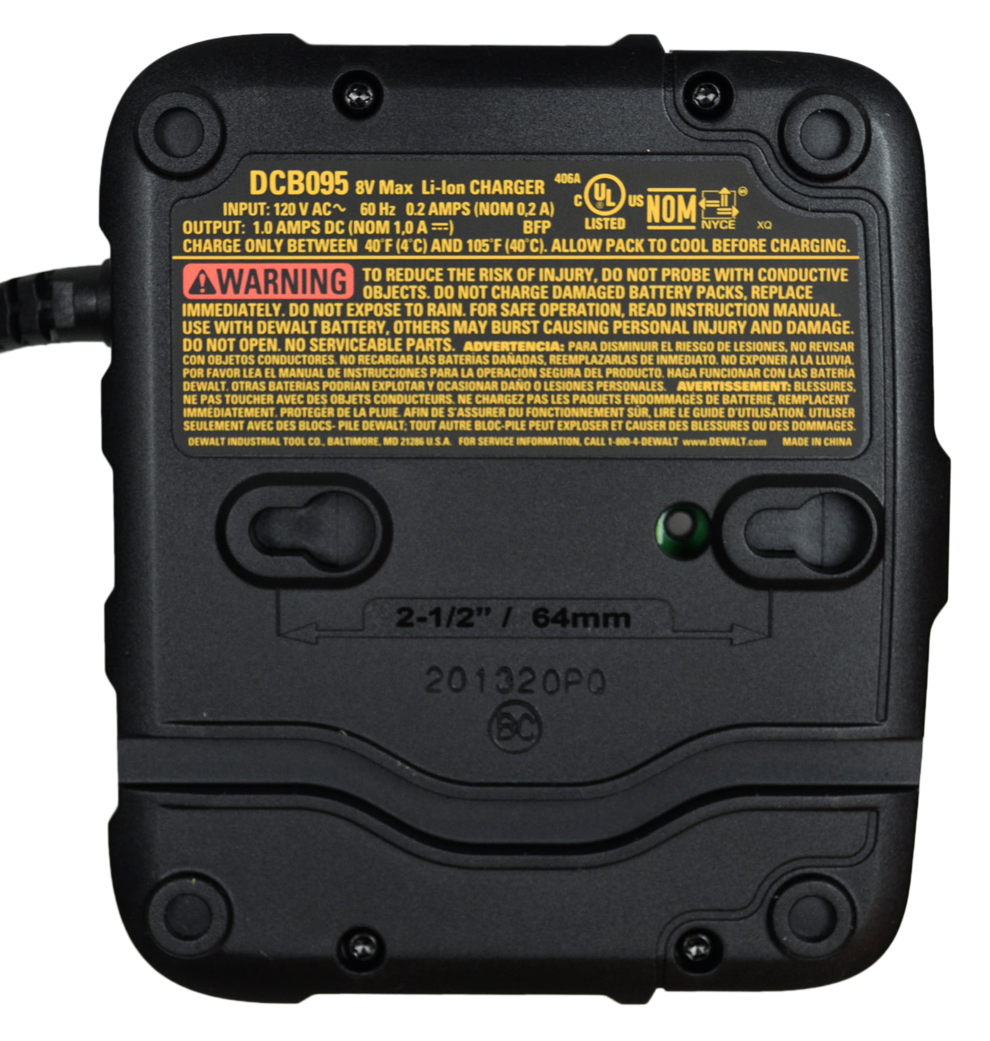 DEWALT DCB095 8 Volt Max Lithium Ion Battery Charger 8v for sale online